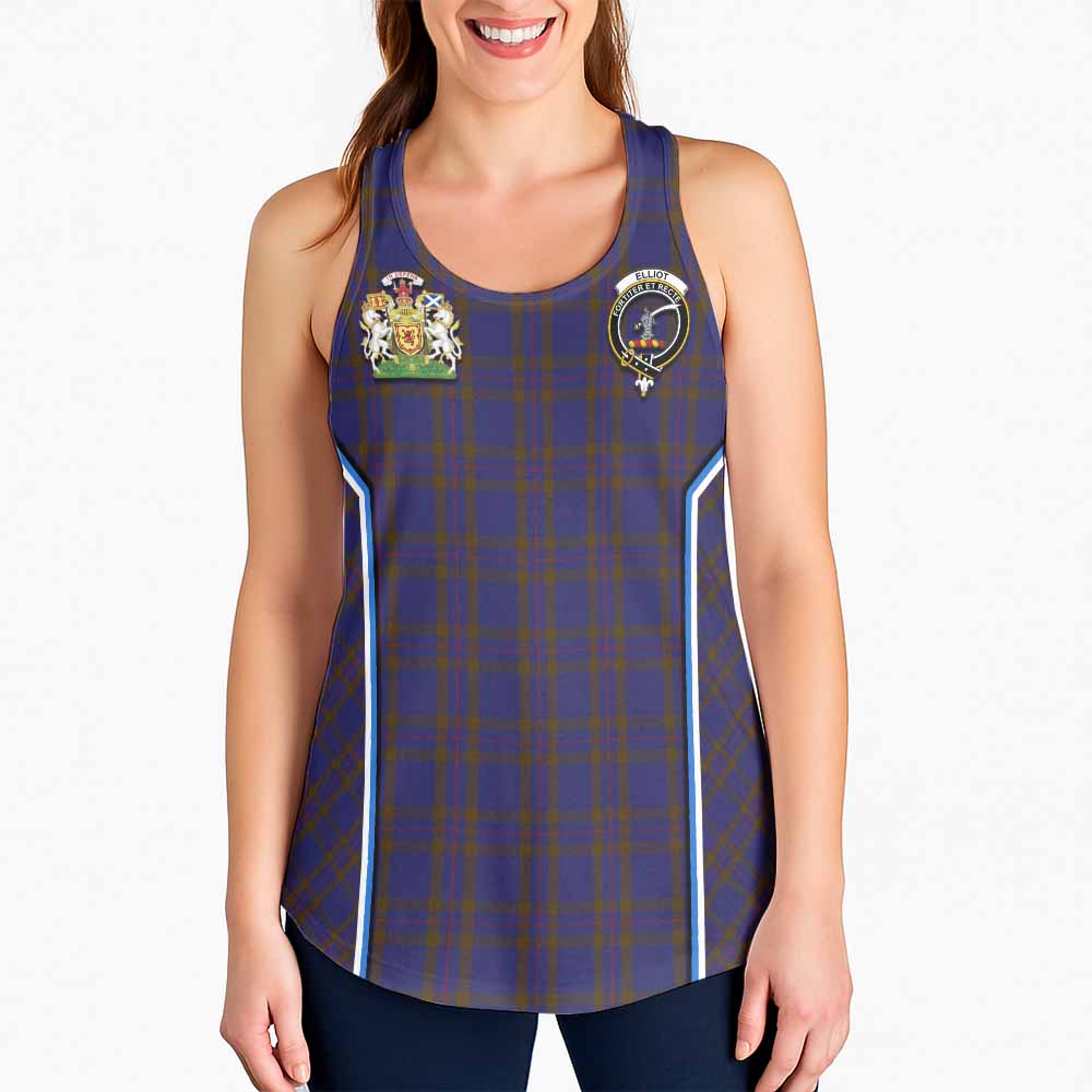 Elliot Tartan Crest Women Racerback Tanks Scotland Coat of Arm Flag Style - Tartan Vibes Clothing