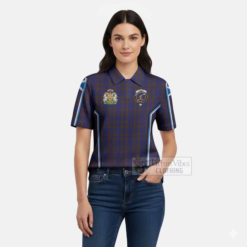 Elliot Tartan Crest Women’s Polo Sweater Top Scotland Coat of Arm Flag Style