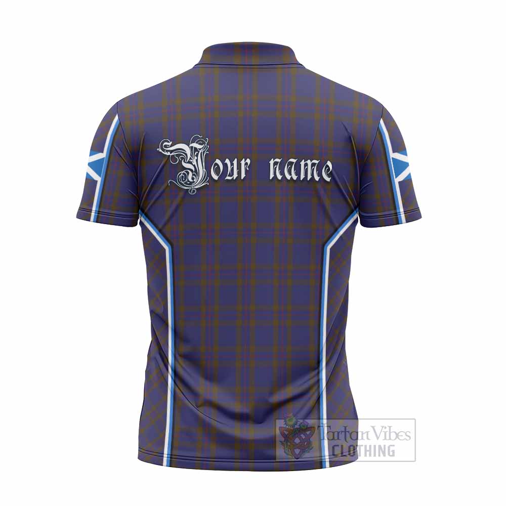 Elliot Tartan Crest Zipper Polo Shirt Scotland Coat of Arm Flag Style - Tartan Vibes Clothing