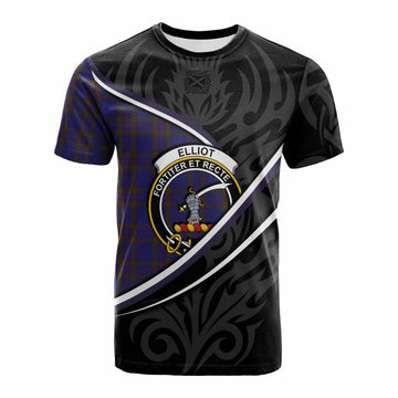 Elliot Tartan Family Crest Cotton T-shirt Celtic Scottish Thistle Floral - Tartan Vibes Clothing