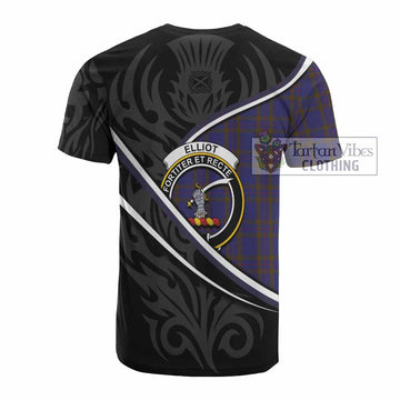 Elliot Tartan Family Crest Cotton T-shirt Celtic Scottish Thistle Floral - Tartan Vibes Clothing