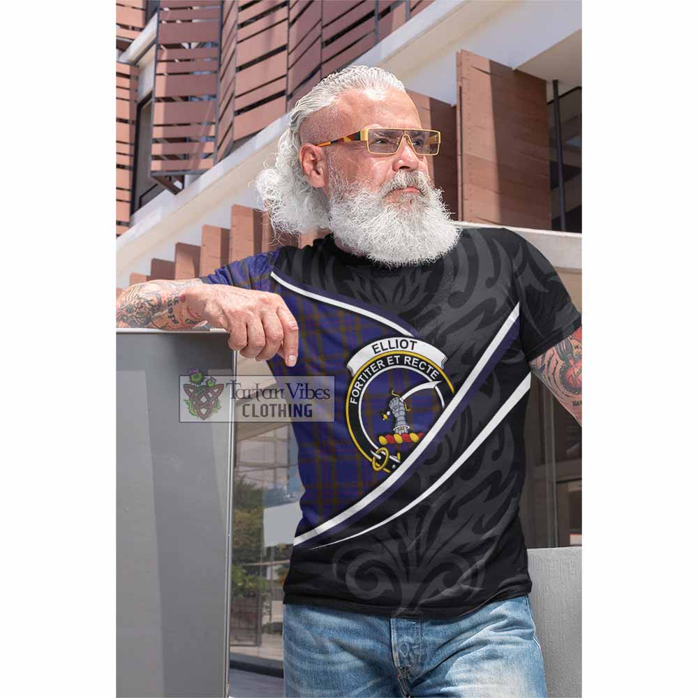 Elliot Tartan Family Crest Cotton T-shirt Celtic Scottish Thistle Floral - Tartan Vibes Clothing