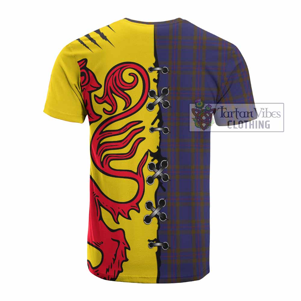 Elliot Tartan Family Crest Cotton T-shirt Lion Rampant Honor - Tartan Vibes Clothing