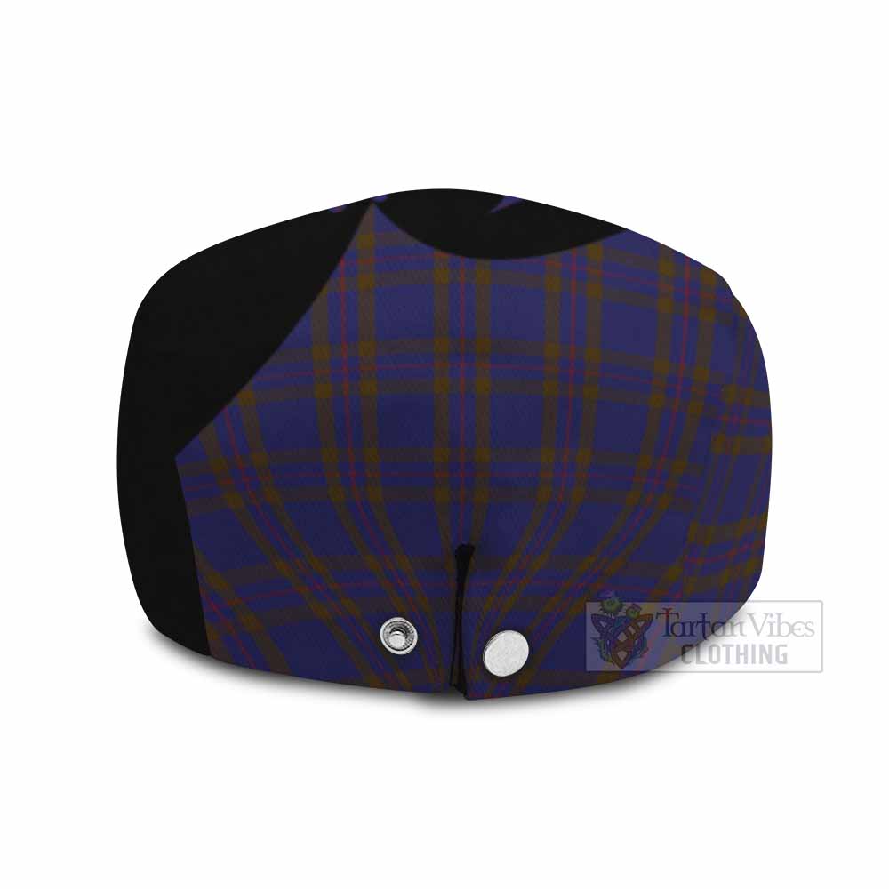 Elliot Tartan Family Crest Flat Cap, Jeff Cap Scotland Thistle Floral