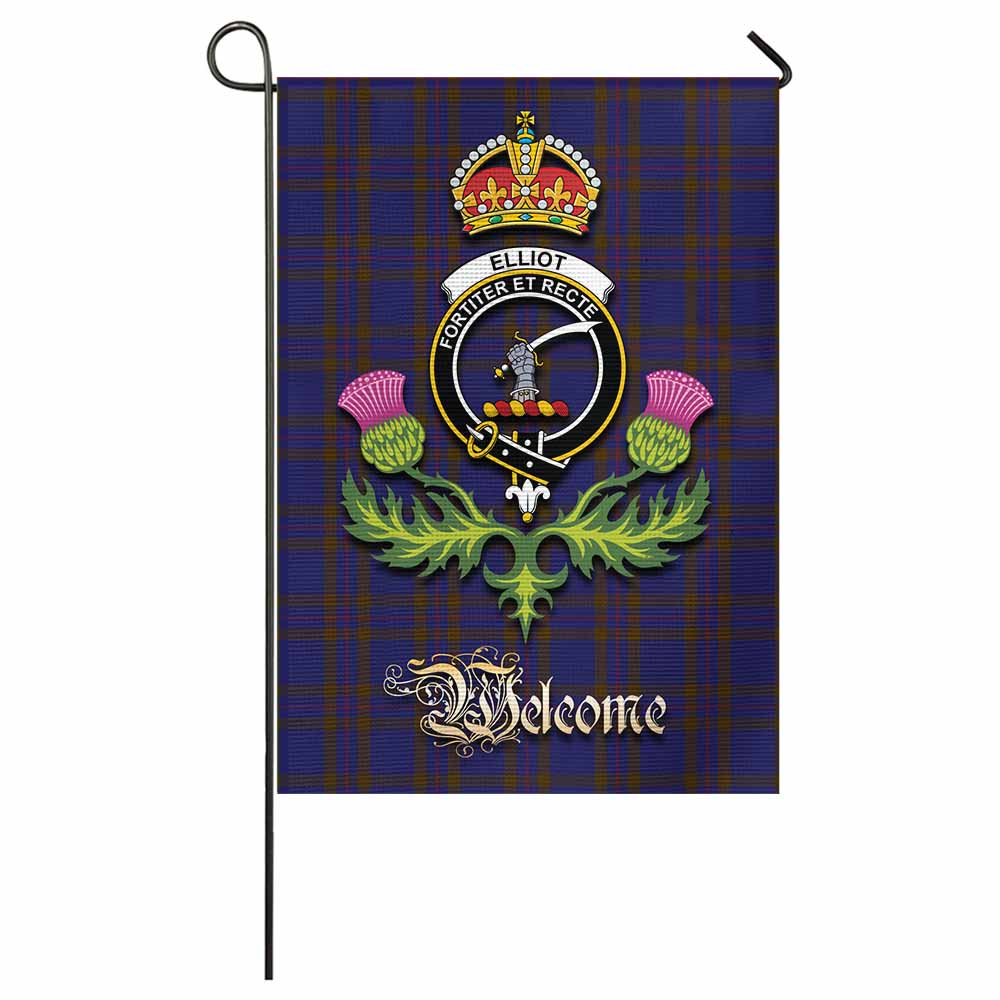 Elliot Tartan Family Crest Garden Flag Royal Thistle Welcome Style - Tartan Vibes Clothing