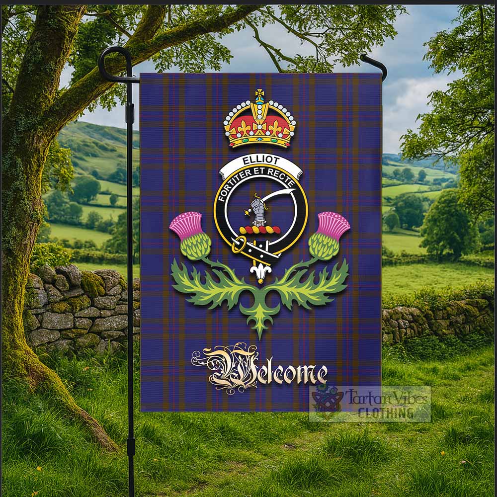Elliot Tartan Family Crest Garden Flag Royal Thistle Welcome Style - Tartan Vibes Clothing