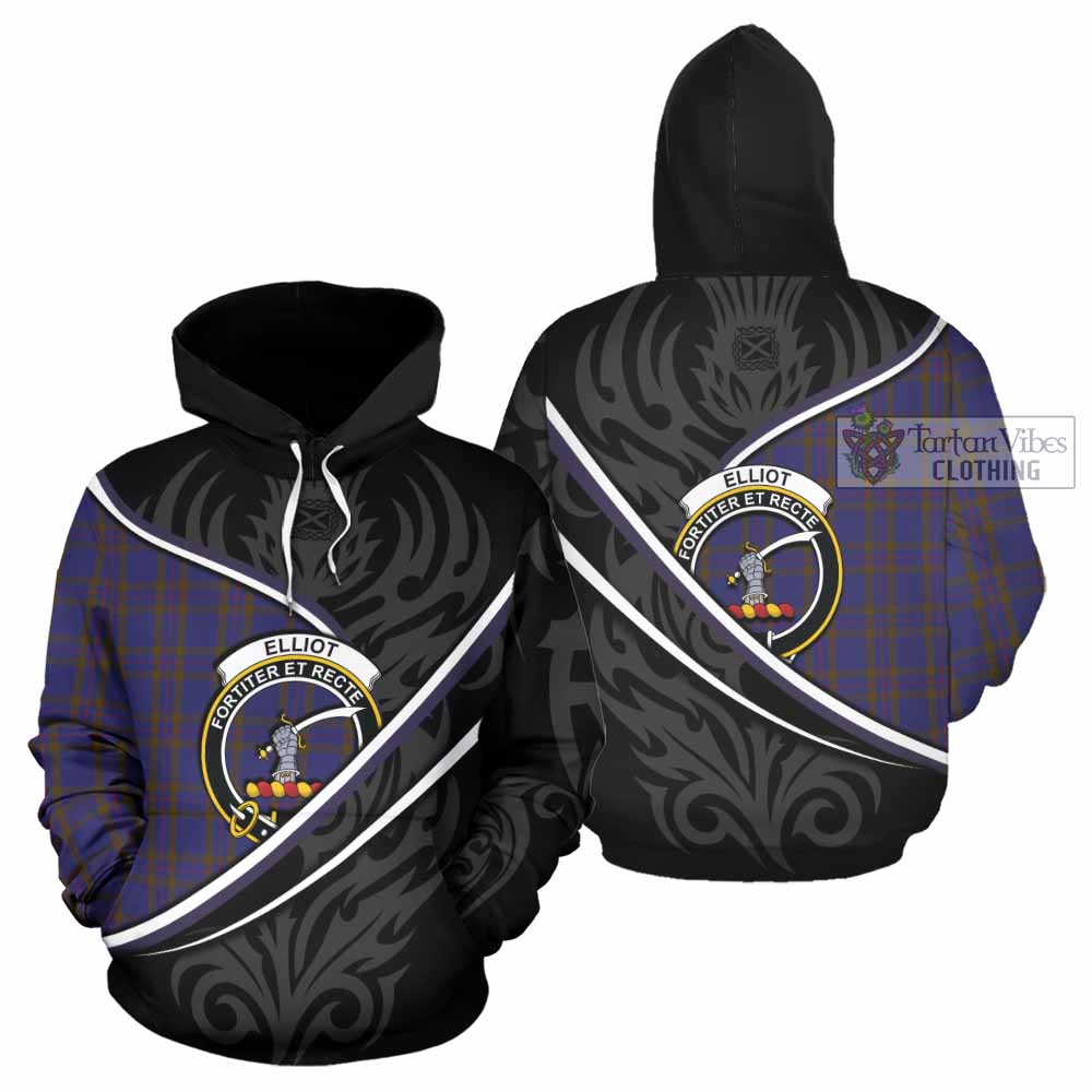 Elliot Tartan Family Crest Hoodie Celtic Scottish Thistle Floral - Tartan Vibes Clothing
