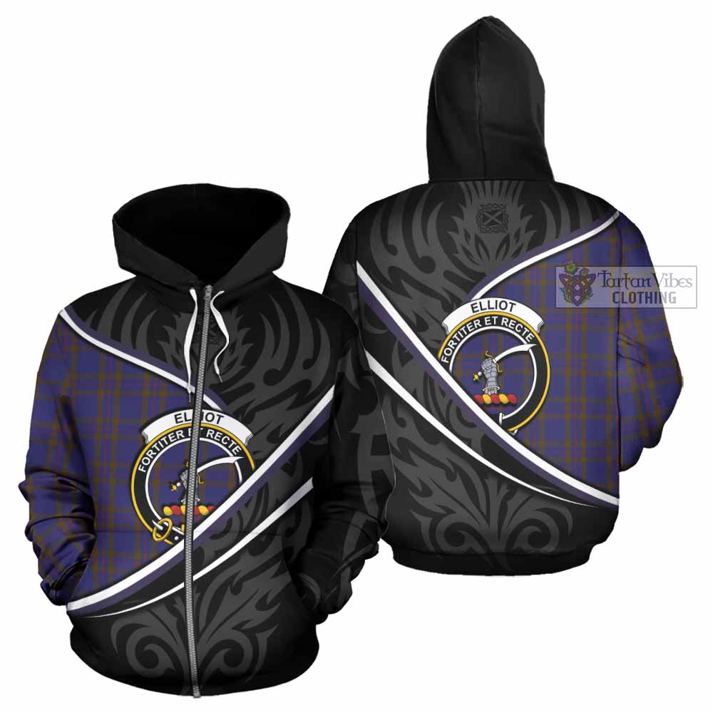 Elliot Tartan Family Crest Hoodie Celtic Scottish Thistle Floral - Tartan Vibes Clothing