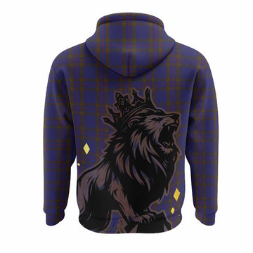 Elliot Tartan Family Crest Hoodie Crowned Lion Roaring