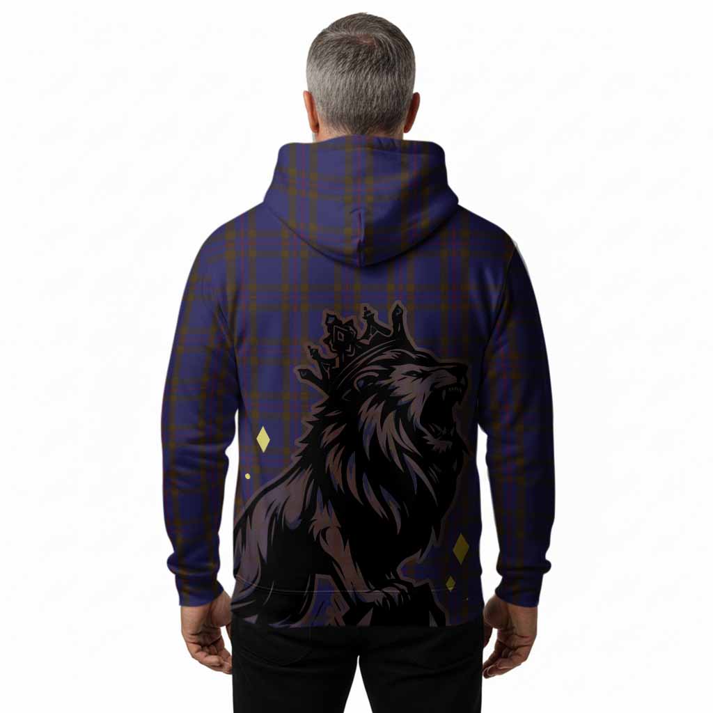 Elliot Tartan Family Crest Hoodie Crowned Lion Roaring