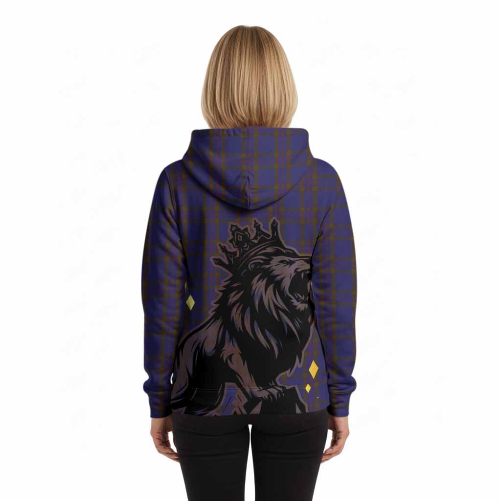 Elliot Tartan Family Crest Hoodie Crowned Lion Roaring