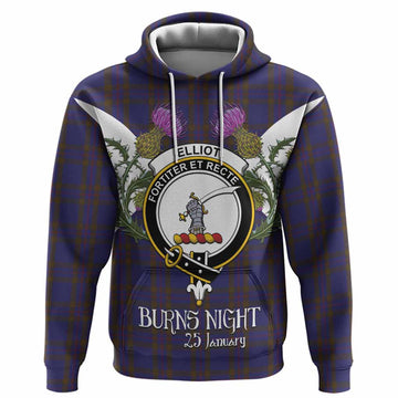 Elliot Tartan Family Crest Hoodie Scottish Burns Night Thistle Floral