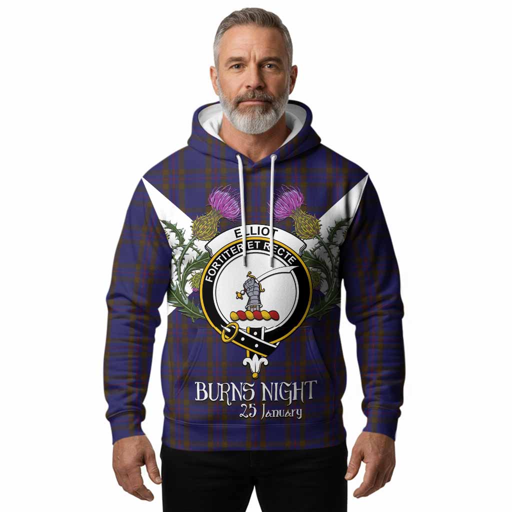 Elliot Tartan Family Crest Hoodie Scottish Burns Night Thistle Floral