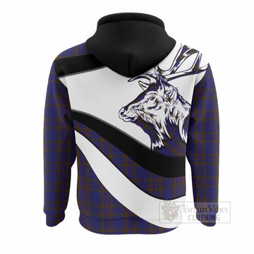 Elliot Tartan Family Crest Hoodie Scottish Red Deer Curves Style