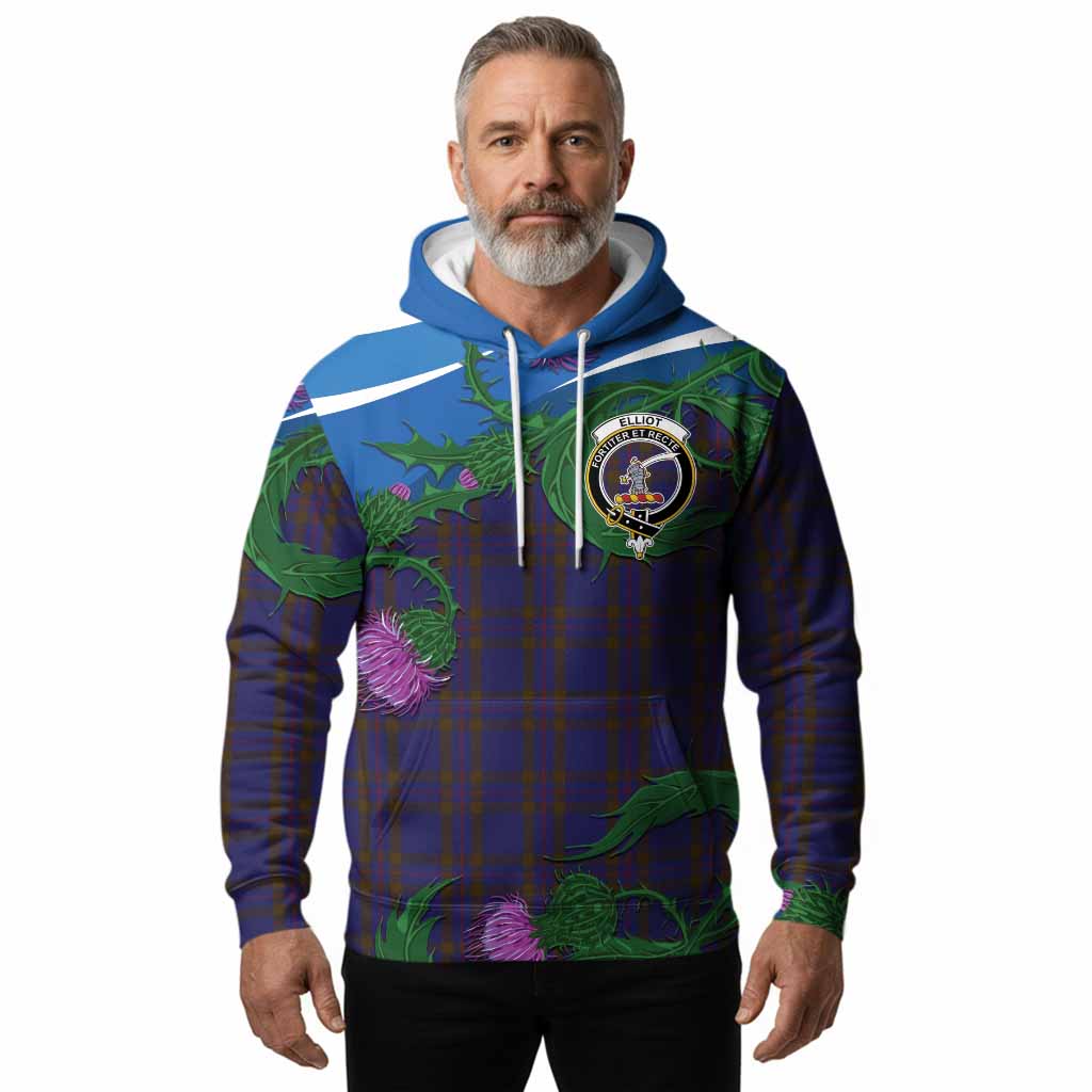 Elliot Tartan Family Crest Hoodie Thistle in Minimalism