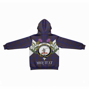 Elliot Tartan Family Crest Kid Hoodie Scottish Burns Night Thistle Floral