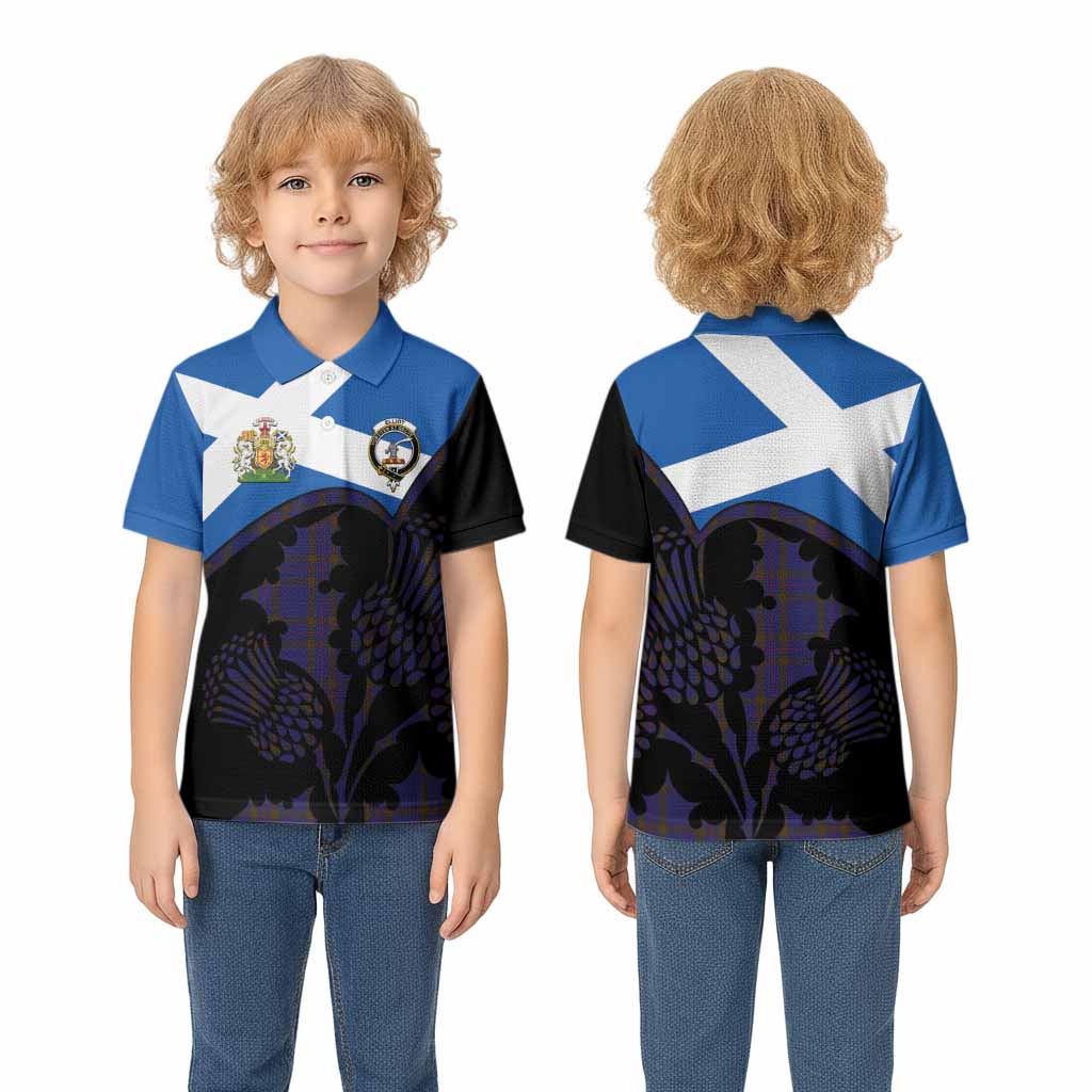 Elliot Tartan Family Crest Kid Polo Shirt Scotland Thistle Floral Flag Style