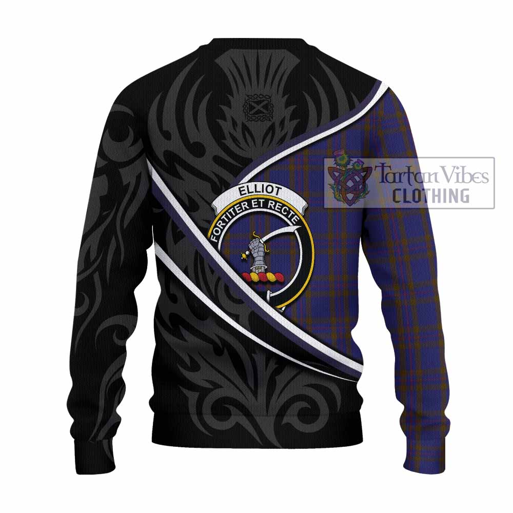 Elliot Tartan Family Crest Knitted Sweater Celtic Scottish Thistle Floral - Tartan Vibes Clothing