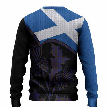 Elliot Tartan Family Crest Knitted Sweater Scotland Thistle Floral Flag Style