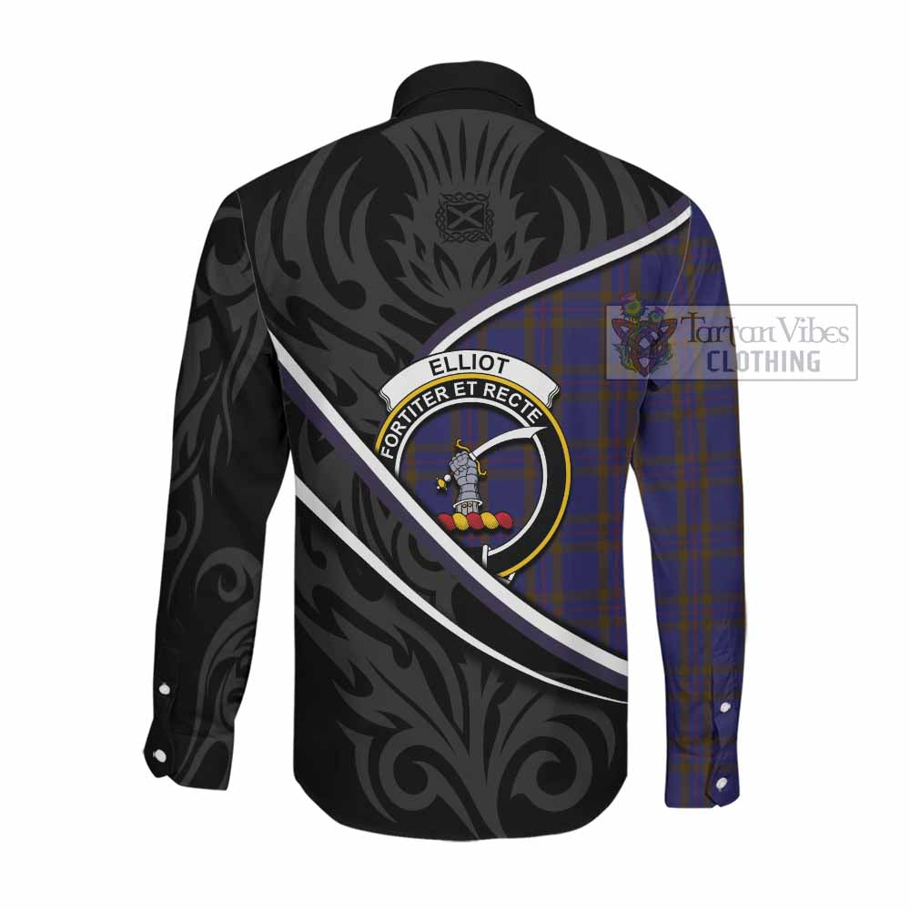 Elliot Tartan Family Crest Long Sleeve Button Shirts Celtic Scottish Thistle Floral - Tartan Vibes Clothing