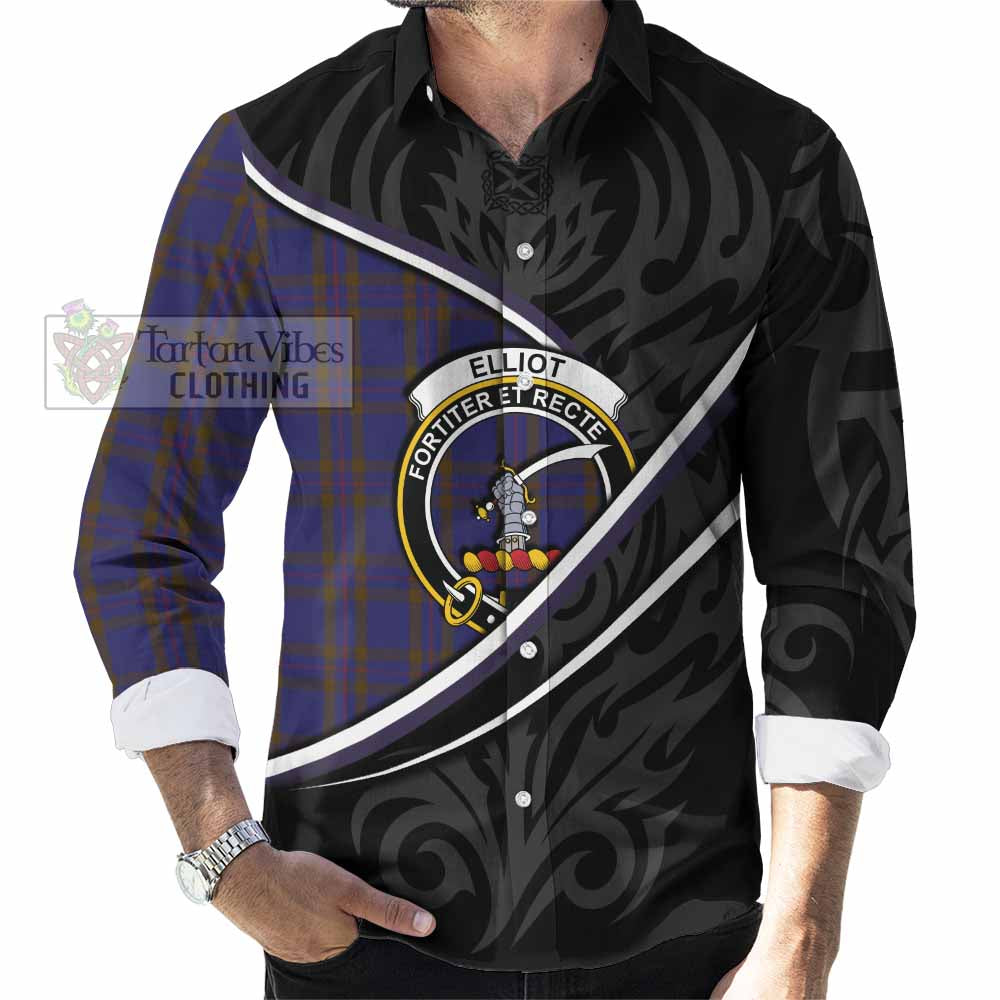 Elliot Tartan Family Crest Long Sleeve Button Shirts Celtic Scottish Thistle Floral - Tartan Vibes Clothing