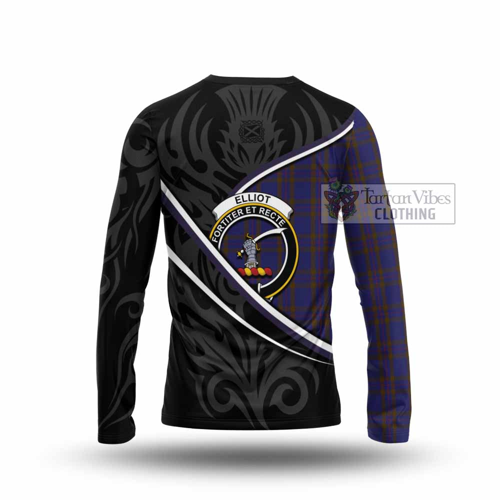 Elliot Tartan Family Crest Long Sleeve T-Shirt Celtic Scottish Thistle Floral - Tartan Vibes Clothing