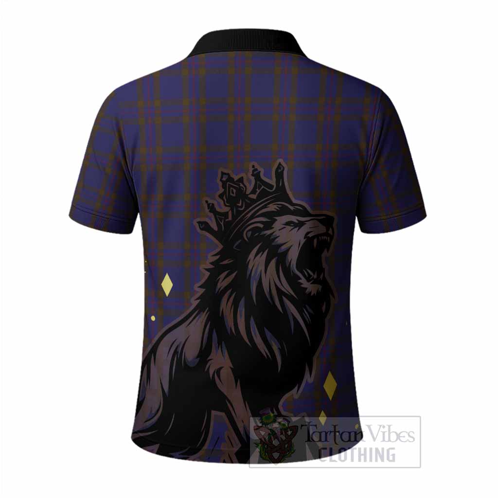 Elliot Tartan Family Crest Polo Shirt Crowned Lion Roaring