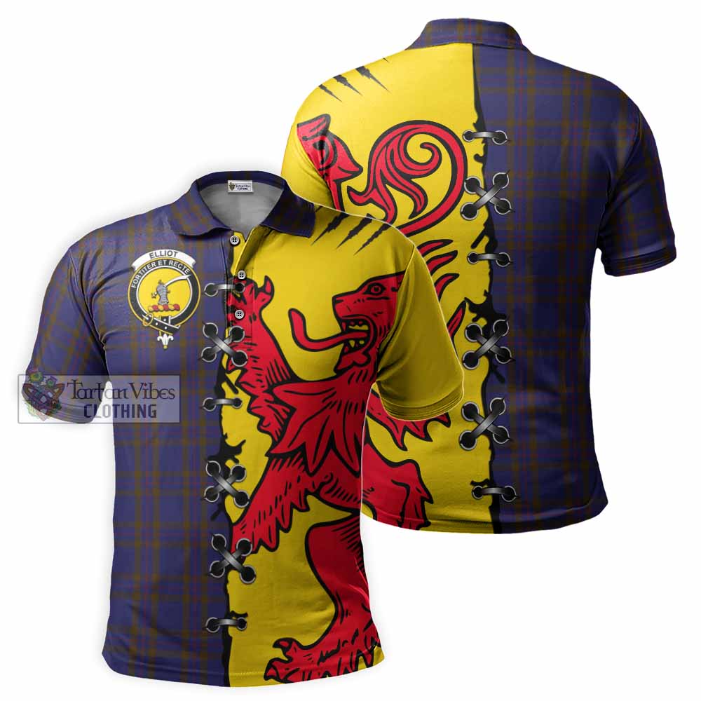 Elliot Tartan Family Crest Polo Shirt Lion Rampant Honor - Tartan Vibes Clothing