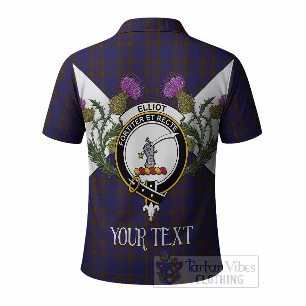 Elliot Tartan Family Crest Polo Shirt Scottish Burns Night Thistle Floral
