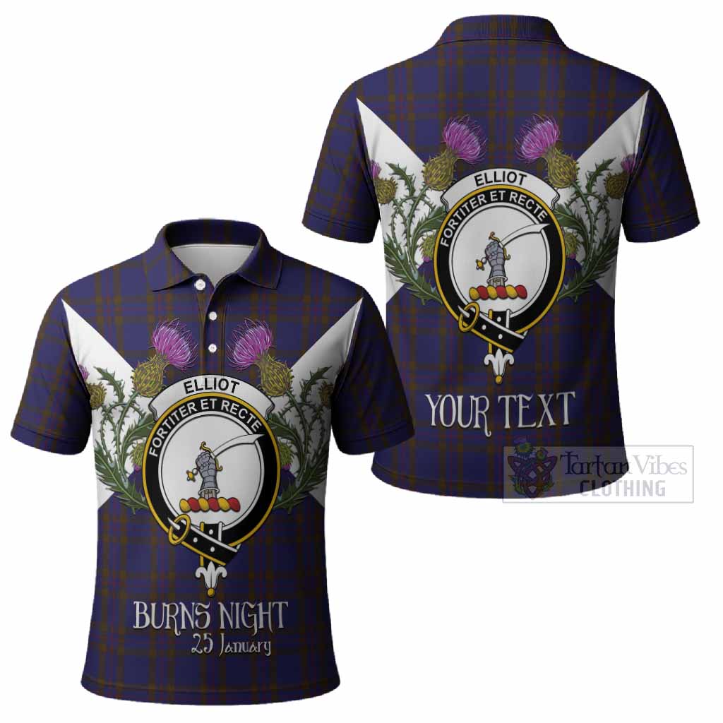 Elliot Tartan Family Crest Polo Shirt Scottish Burns Night Thistle Floral