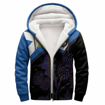 Elliot Tartan Family Crest Sherpa Hoodie Scotland Thistle Floral Flag Style