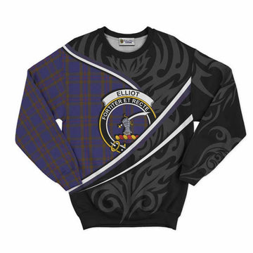 Elliot Tartan Family Crest Sweatshirt Celtic Scottish Thistle Floral