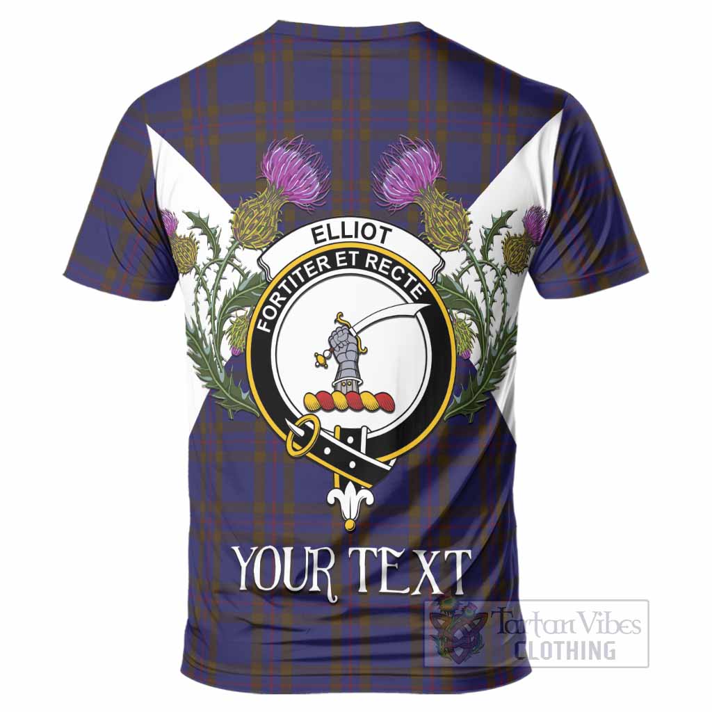 Elliot Tartan Family Crest T-Shirt Scottish Burns Night Thistle Floral