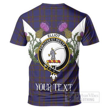 Elliot Tartan Family Crest T-Shirt Scottish Burns Night Thistle Floral