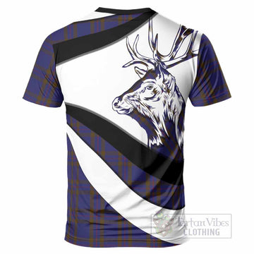 Elliot Tartan Family Crest T-Shirt Scottish Red Deer Curves Style