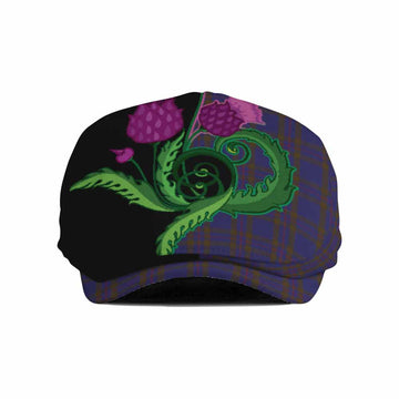 Elliot Tartan Flat Cap, Jeff Cap Traditional Scottish Thistle