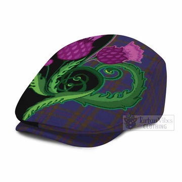 Elliot Tartan Flat Cap, Jeff Cap Traditional Scottish Thistle