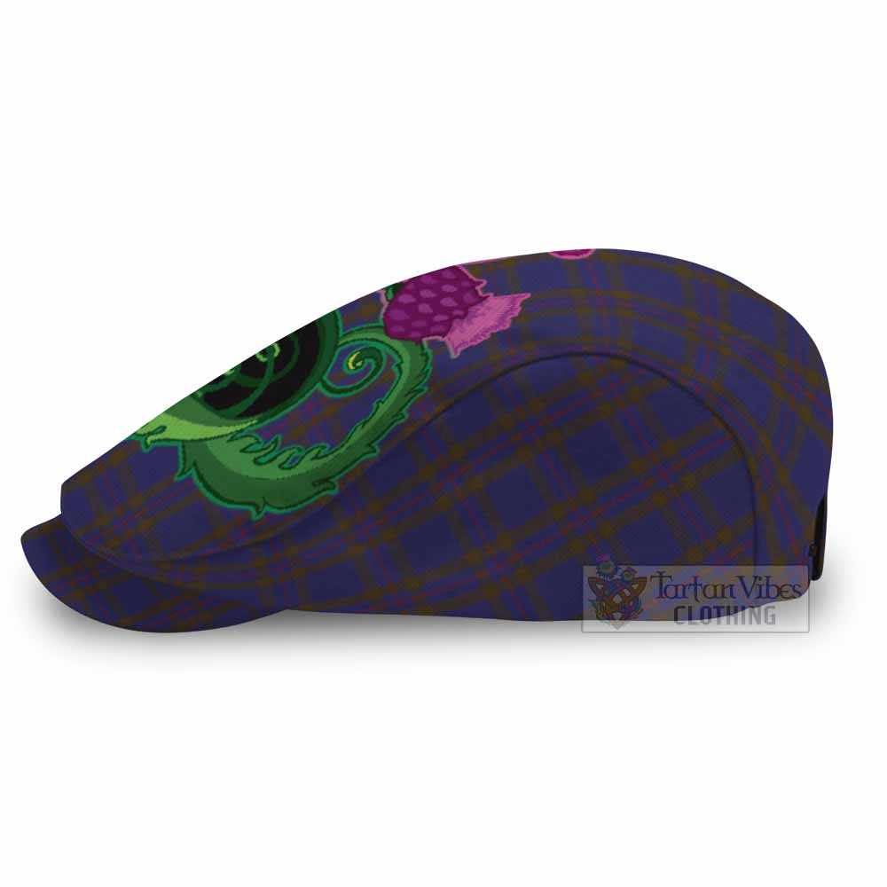 Elliot Tartan Flat Cap, Jeff Cap Traditional Scottish Thistle
