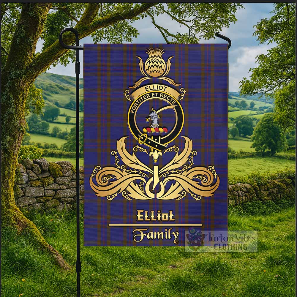 Elliot Tartan Garden Flag with Highland Thistle Cherish Family Crest Style - Tartan Vibes Clothing
