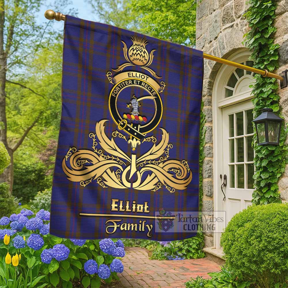 Elliot Tartan Garden Flag with Highland Thistle Cherish Family Crest Style - Tartan Vibes Clothing
