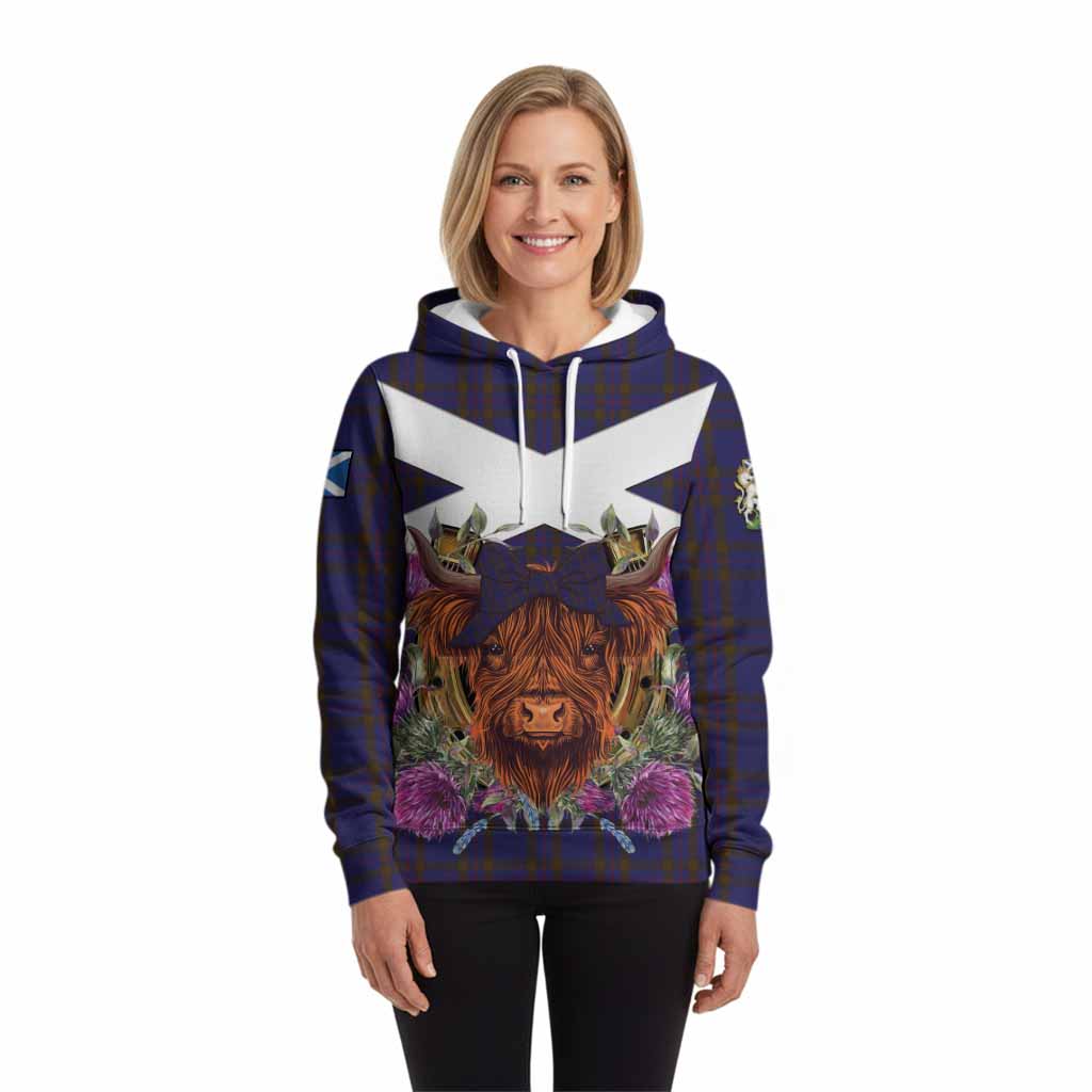 Elliot Tartan Hoodie Scottish Thistle Heilan Coo