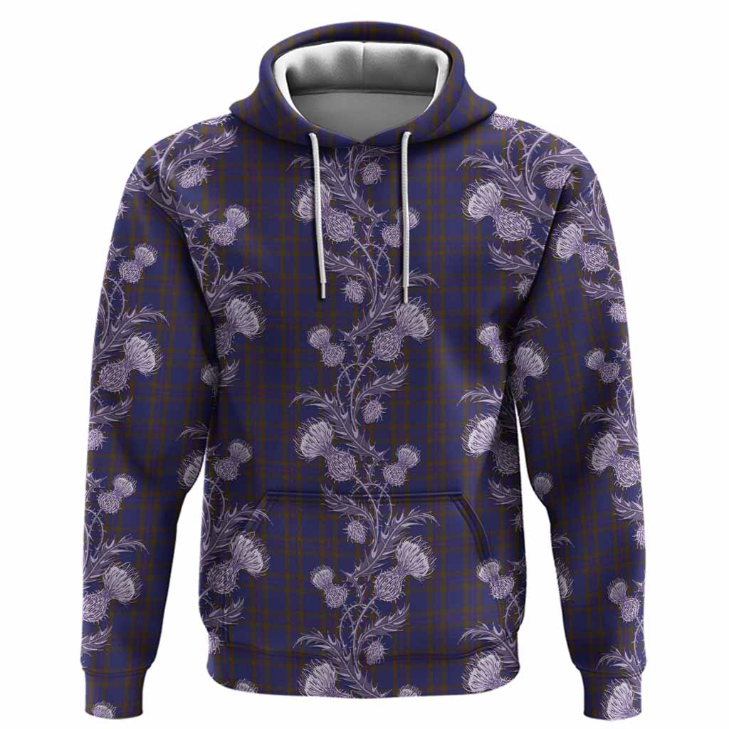 Elliot Tartan Hoodie Seamless Scottish Thistle Flowers