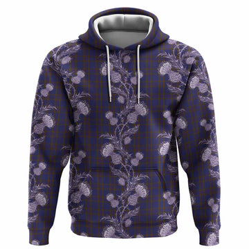 Elliot Tartan Hoodie Seamless Scottish Thistle Flowers