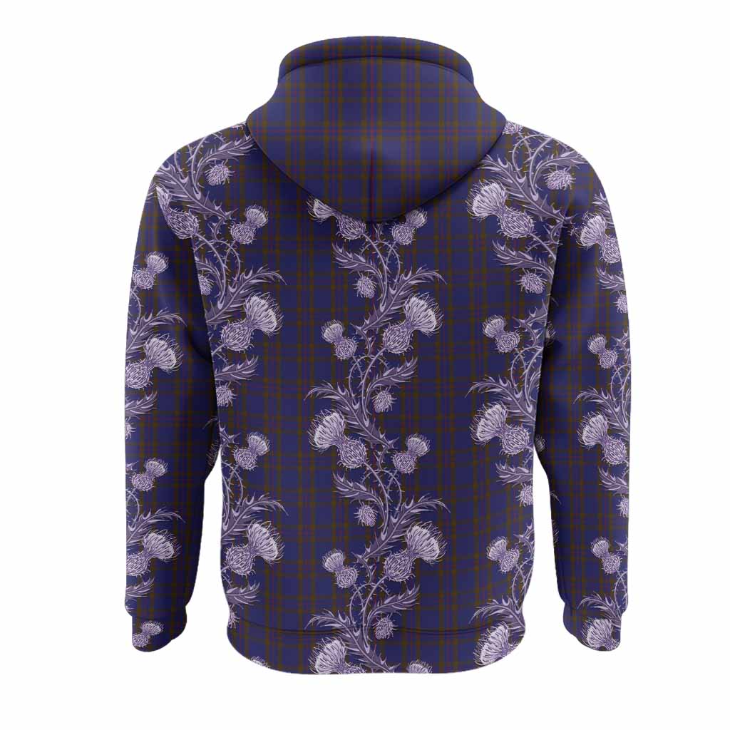 Elliot Tartan Hoodie Seamless Scottish Thistle Flowers