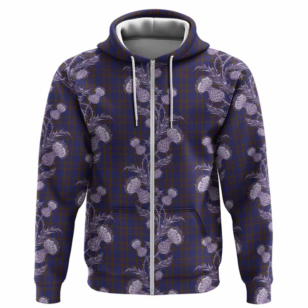 Elliot Tartan Hoodie Seamless Scottish Thistle Flowers