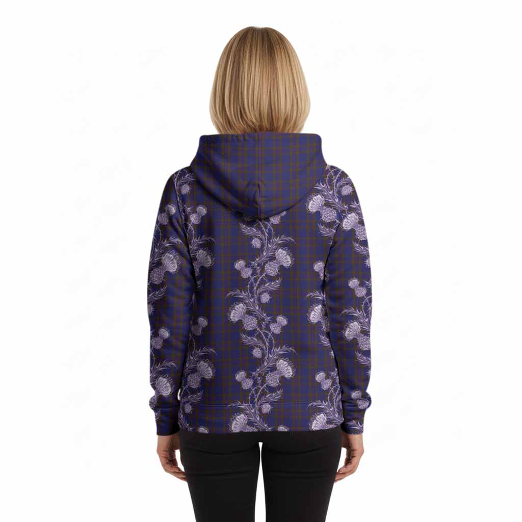 Elliot Tartan Hoodie Seamless Scottish Thistle Flowers