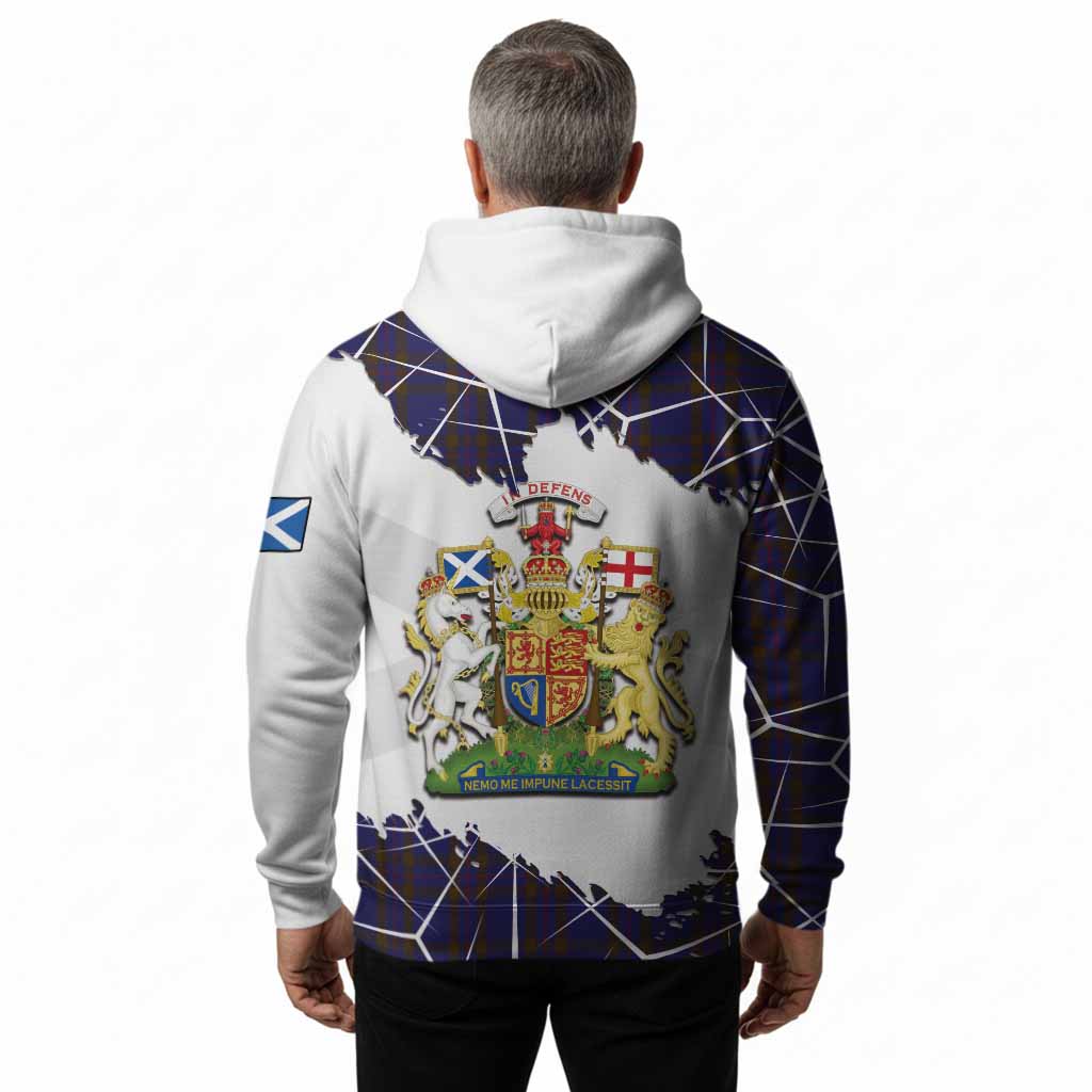 Elliot Tartan Hoodie with Family Crest and Lion Rampant Grunge Style
