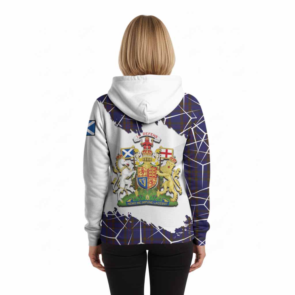 Elliot Tartan Hoodie with Family Crest and Lion Rampant Grunge Style