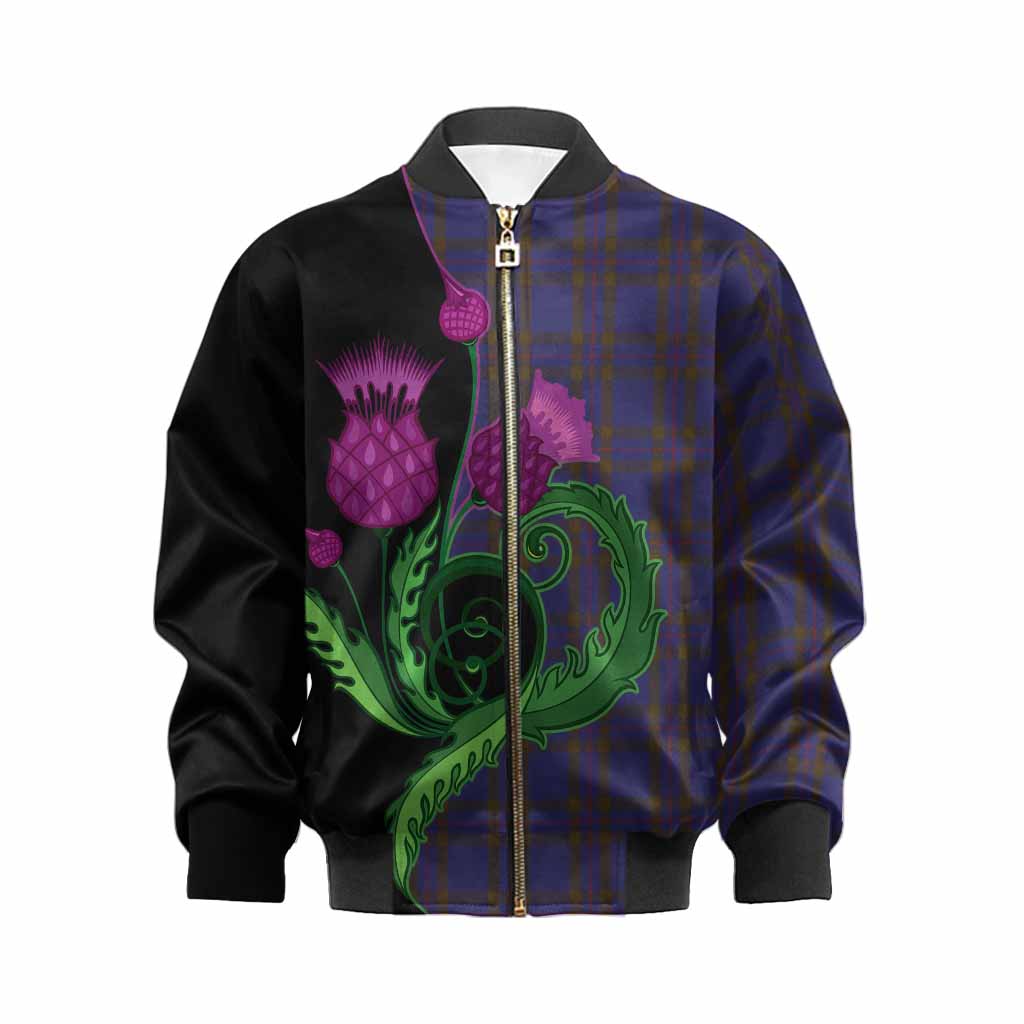 Elliot Tartan Kid Bomber Jacket Traditional Scottish Thistle