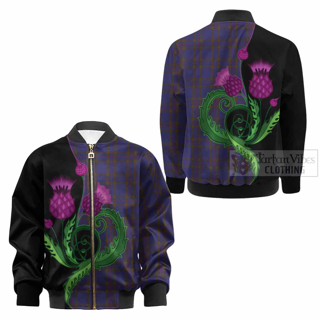 Elliot Tartan Kid Bomber Jacket Traditional Scottish Thistle